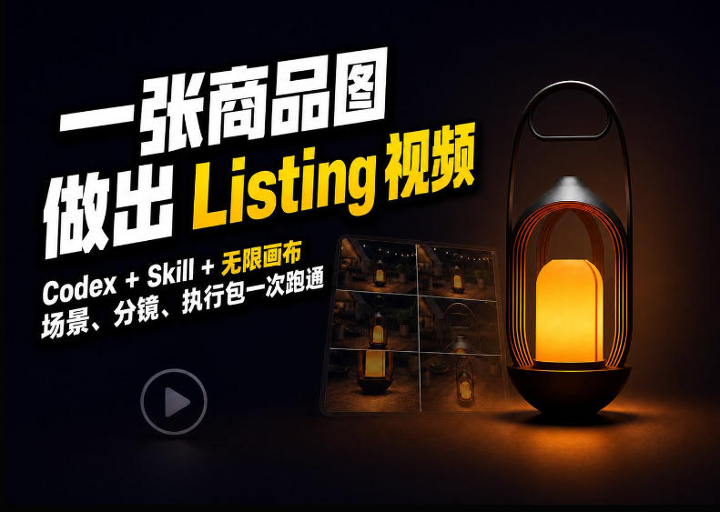 Codex+无限画布，把一张商品图变成可执行的Amazon Listing视频-喜学网
