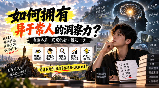某公众号付费文章：如何拥有异于常人的洞察力？-喜学网