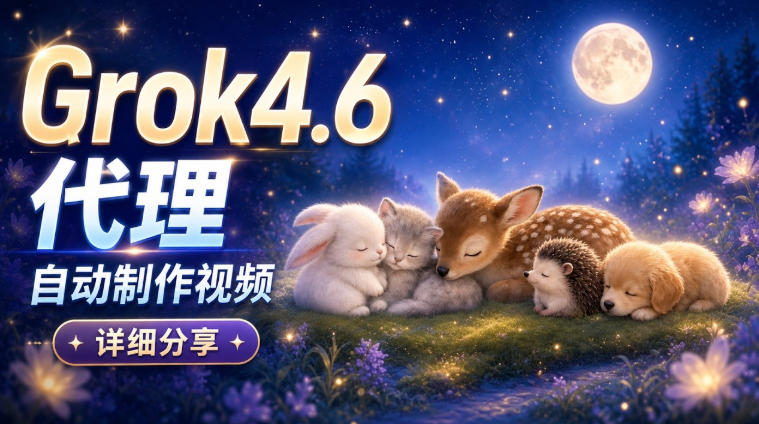 Grok 4.6代理自动制作视频！从提示词到成片全流程详细分享｜AI Agent实操分享-喜学网