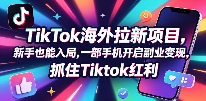 【无水印】Tc联盟TikTok海外拉新项目，新手也能入局，一部手机开启副业变现，抓住Tiktok红利(更新0927)
