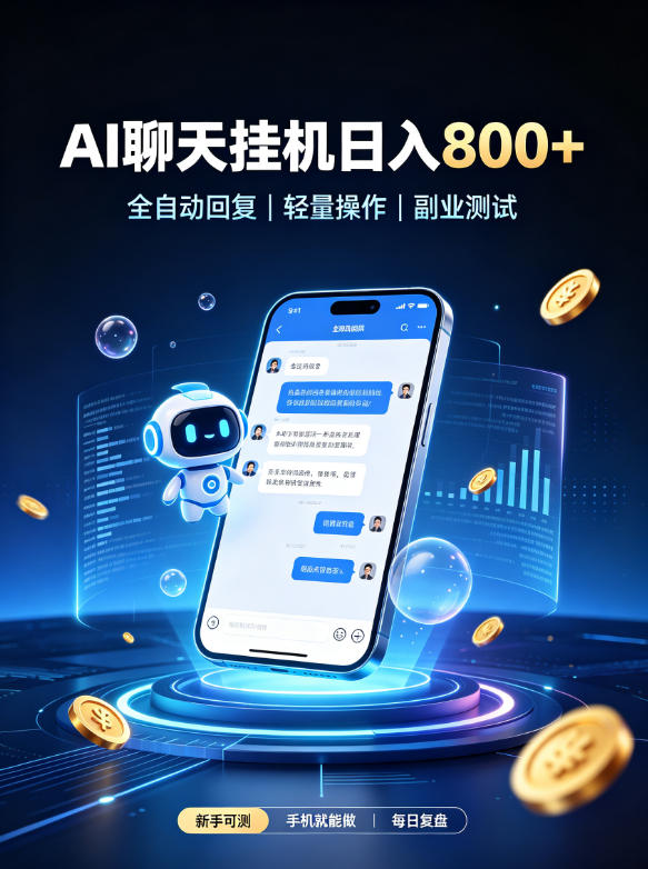 AI聊天挂G项目,日入800➕,全自动操作,适用个人副业,支持工作室矩阵操作【揭秘】-我爱发帖