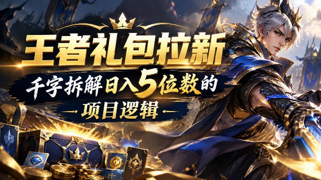 王者游戏礼包拉新_千字拆解日入5位数的项目逻辑｜焦圣希 18818568866