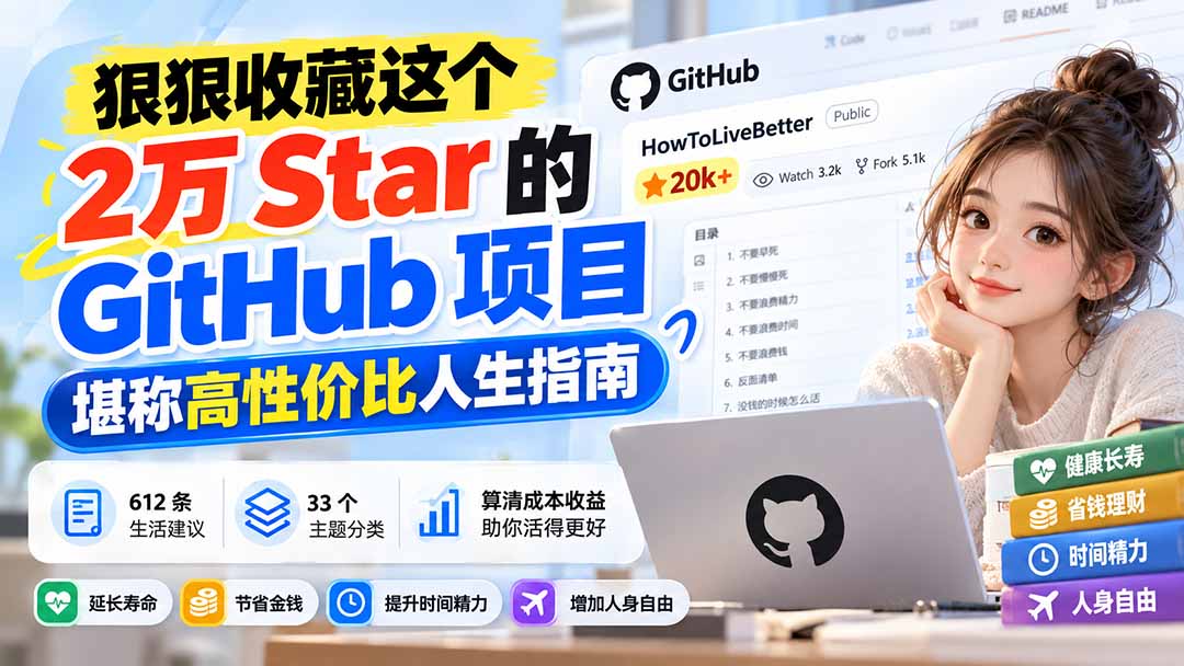狠狠收藏这个 2 万 Star 的 GitHub 项目，堪称高性价比人生指南。-我爱发帖