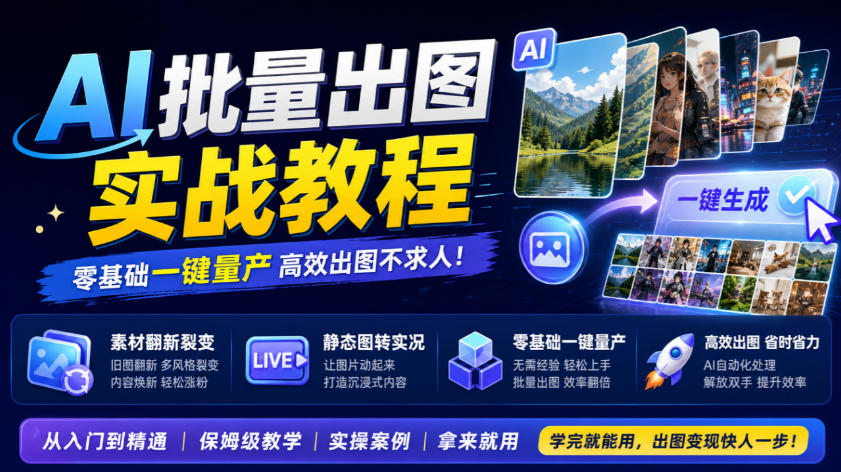 AI批量出图实战教程，素材翻新裂变，静态图转实况，零基础一键量产-我爱发帖