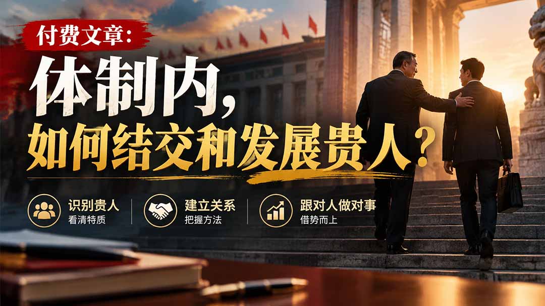 【无水印】付费文章:体制内,如何结交和发展贵人?-我爱发帖