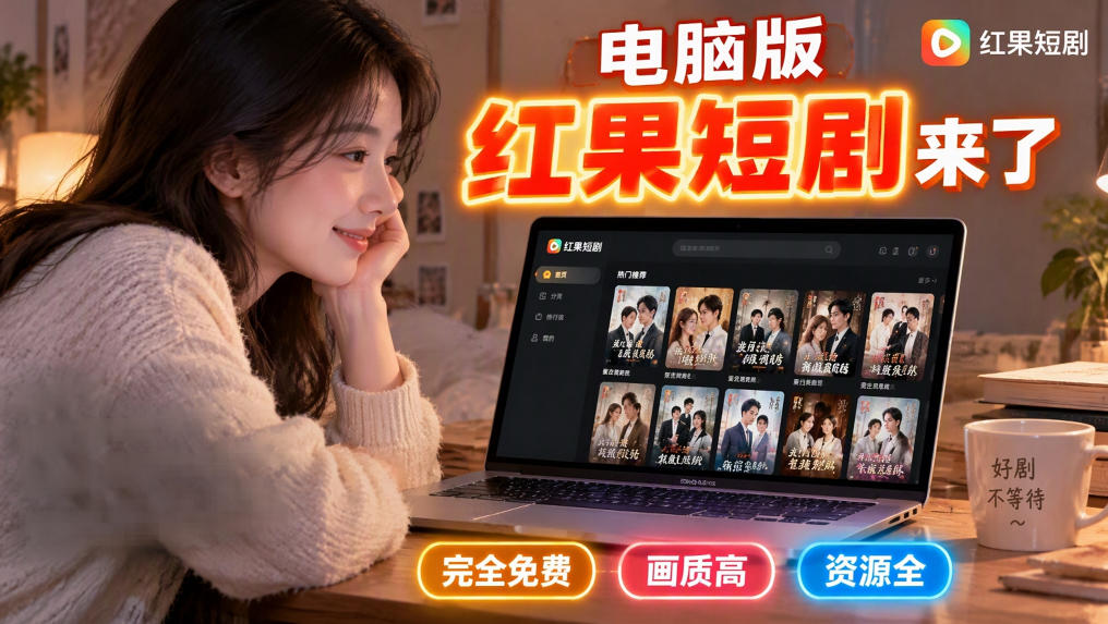 手机看短剧费眼？电脑版红果短剧来了，完全免费、画质高、资源全-摇钱树