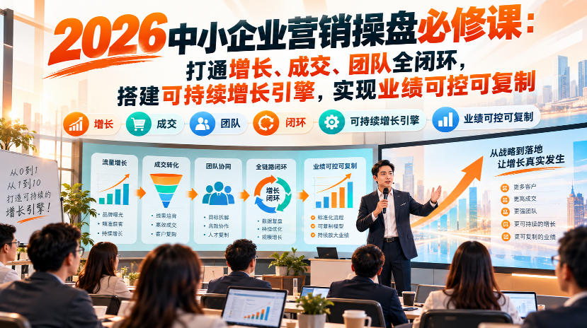 2026中小企业营销操盘必修课:打通增长、成交、团队全闭环,搭建可持续增长引擎,实现业绩可控可复制-吾爱自习网