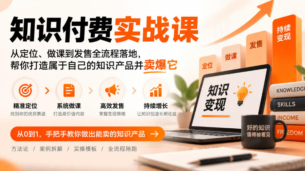 知识付费实战课:从定位、做课到发售全流程落地,帮你打造属于自己的知识产品并卖爆它-我爱发帖