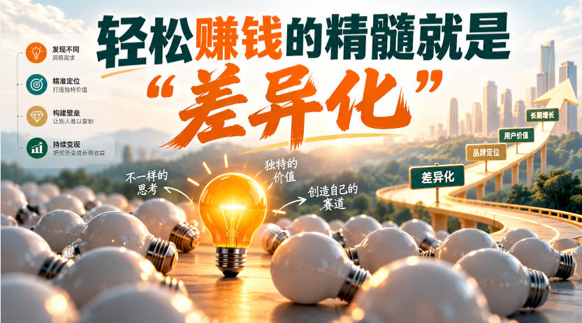 某公众号付费文章：轻松賺钱的精髓就是“差异化”-我爱发帖