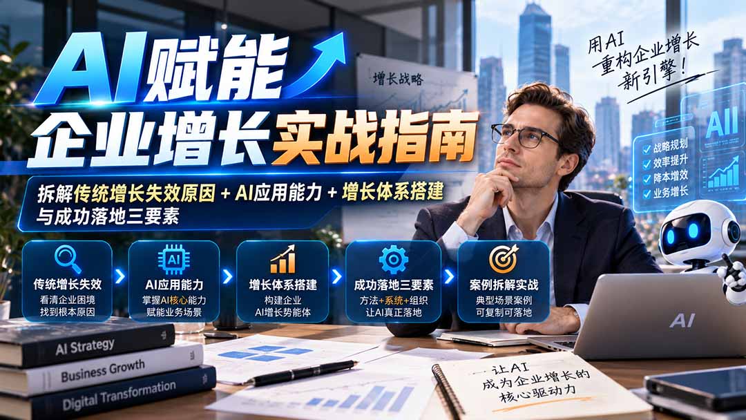 【无水印】AI赋能企业增长实战指南:拆解传统增长失效原因+AI应用能力+增长体系搭建与成功落地三要素-我爱发帖