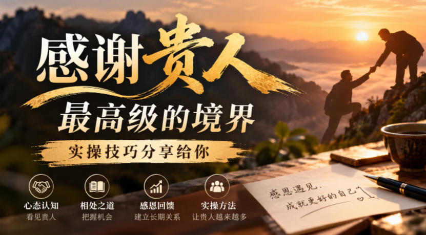 某公众号付费文章:感谢贵人最高级的境界,实操技巧分享给你-丰收创业