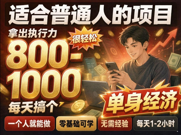 单身交友社群，普通人拿出执行力一个人每天搞个800-1k很轻松，普通人随时入局，无需经验【揭秘】-我爱发帖