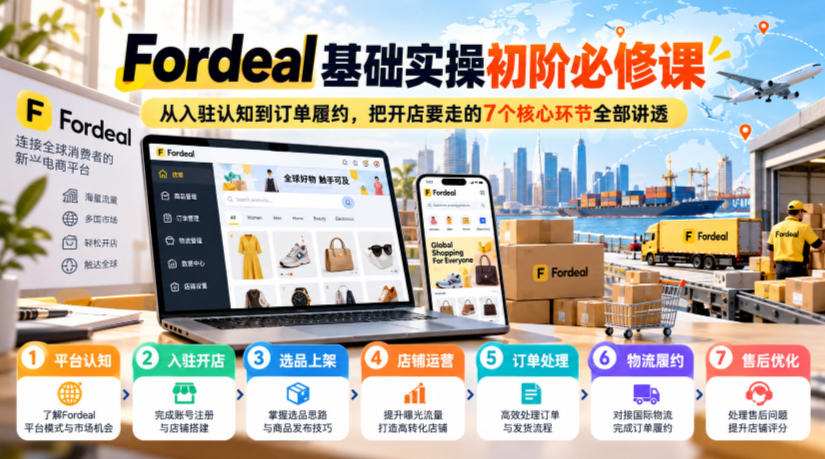Fordeal基础实操初阶必修课，从入驻认知到订单履约，把开店要走的7个核心环节全部讲透采购|汽车产业|汽车配件|机加工企业家交流社群中心