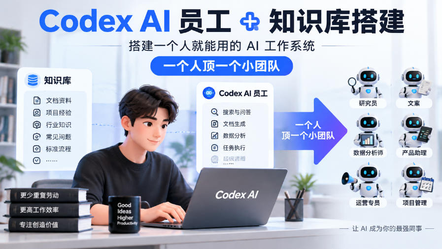 Codex AI员工+知识库搭建,搭建一个人就能用的AI工作系统,一个人顶一个小团队-我爱发帖
