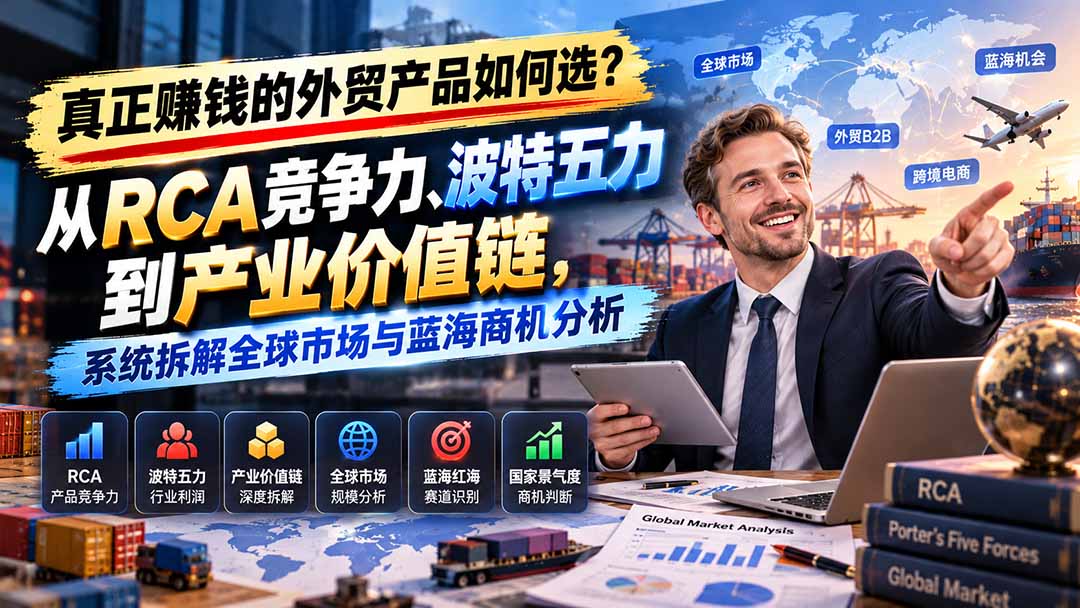 真正赚钱的外贸B2B产品如何选？从RCA竞争力、波特五力到产业价值链，系统拆解全球市场与蓝海商机分析-我爱发帖
