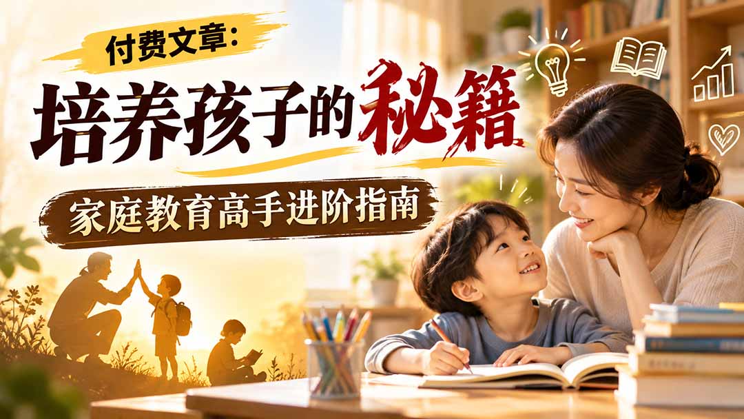 付费文章：培养孩子的秘籍，家庭教育高手进阶指南-我爱发帖