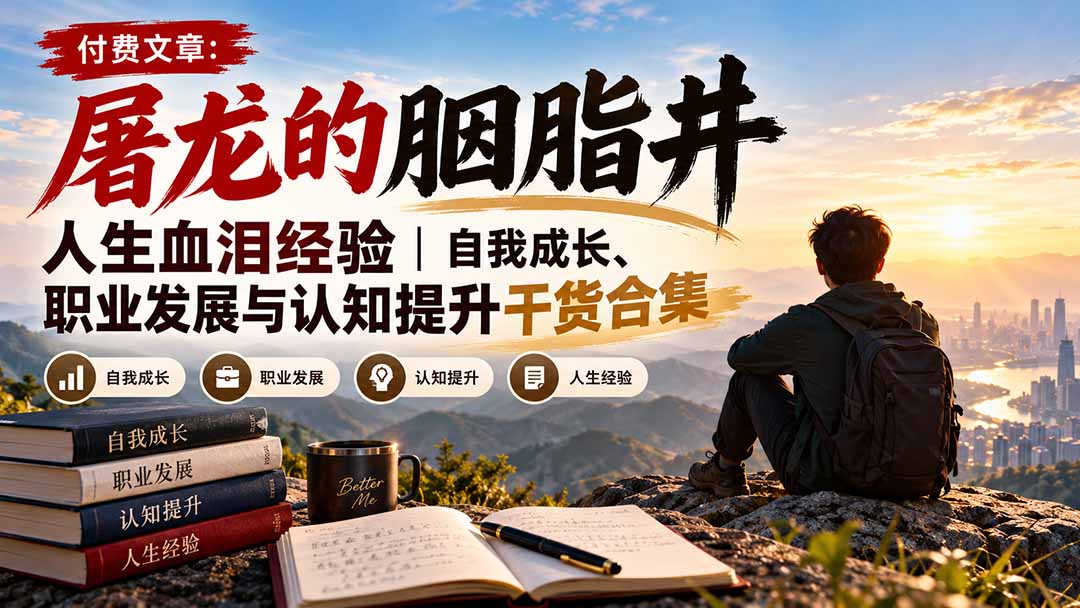 付费文章：屠龙的胭脂井人生血泪经验｜自我成长、职业发展与认知提升干货合集-我爱发帖