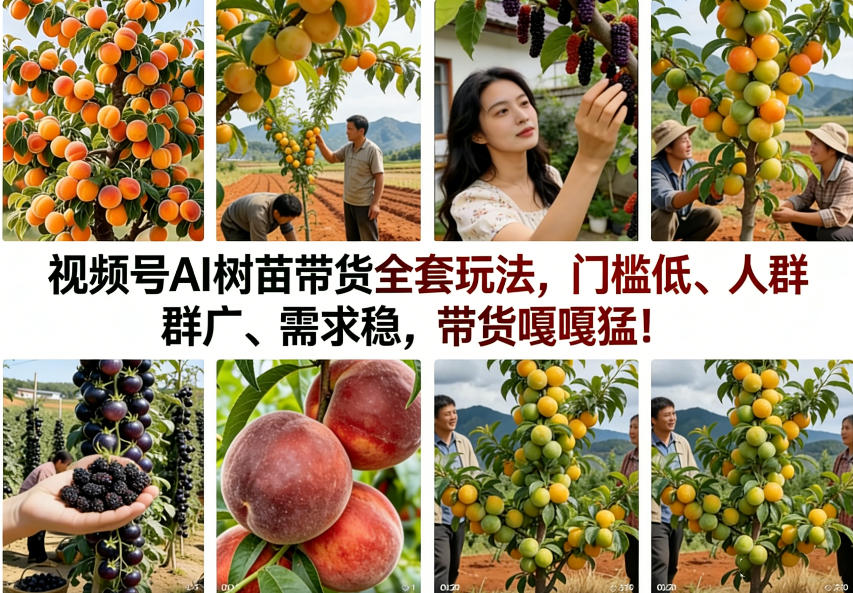 视频号AI树苗带货全套玩法，门槛低、人群广、需求稳，带货嘎嘎猛！(更新1014)｜焦圣希 18818568866