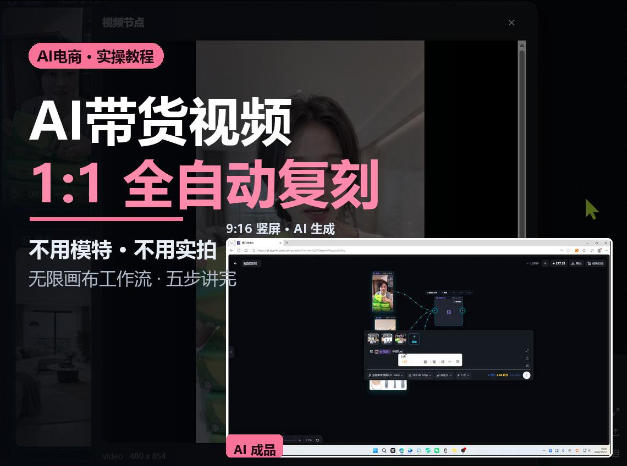 无限画布实操AI复刻带货视频完整流程不用模特不用实拍-我爱发帖