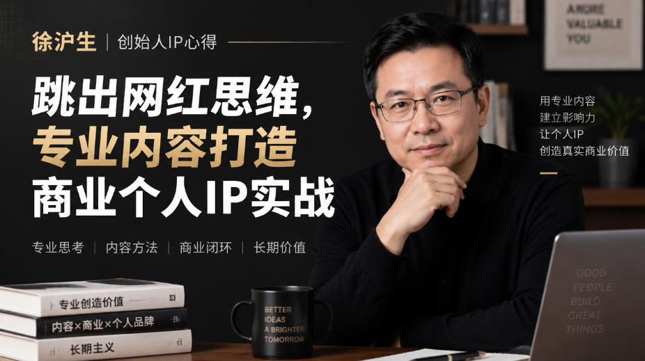 徐沪生创始人IP心得｜跳出网红思维，专业内容打造商业个人IP实战【文档】-我爱发帖