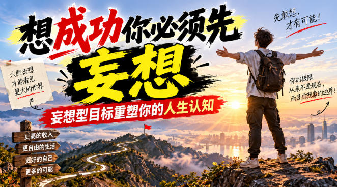 付费文章:想成功你必须先妄想,妄想型目标重塑你的人生认知-我爱发帖