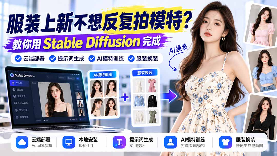 服装上新不想反复拍模特？教你用Stable Diffusion完成云端部署、提示词生成、AI模特训练与换装-我爱发帖