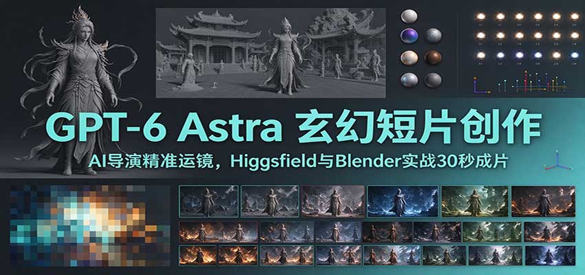 GPT-6 Astra 玄幻短片创作：AI导演精准运镜，Higgsfield与Blender实战30秒成片-我爱发帖