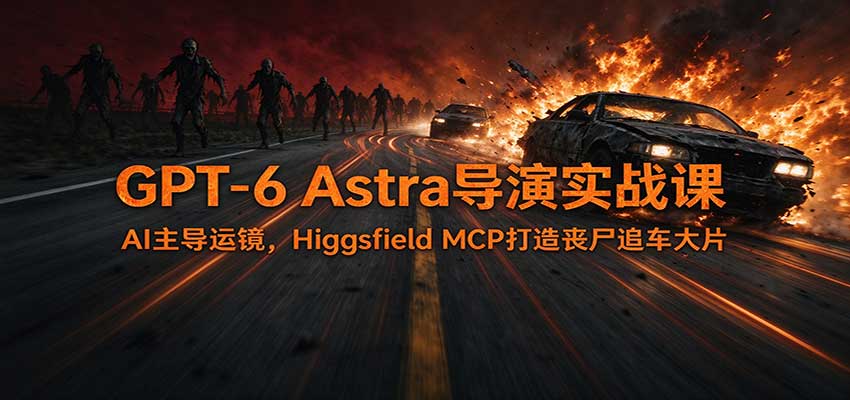 GPT-6 Astra导演实战课：AI主导运镜，Higgsfield MCP打造丧尸追车大片-我爱发帖