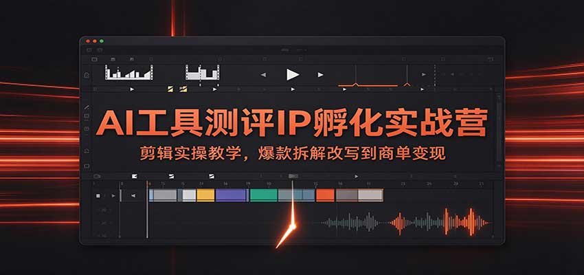 AI工具测评IP孵化实战营：剪辑实操教学，爆款拆解改写到商单变现-我爱发帖