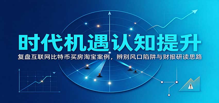 时代机遇认知提升：复盘互联网比特币买房淘宝案例，辨别风口陷阱与财报研读思路-我爱发帖