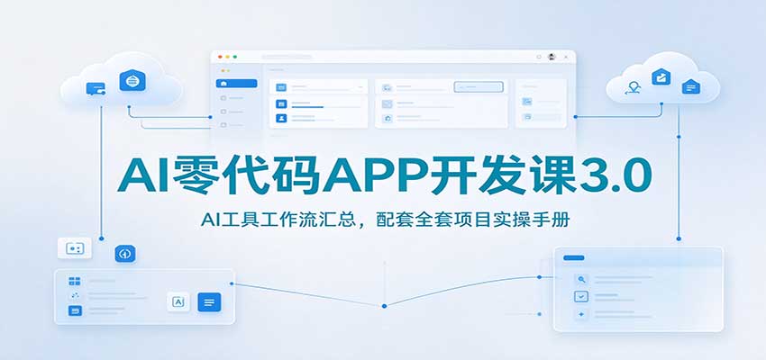 AI零代码APP开发课3.0:AI工具工作流汇总,配套全套项目实操手册-我爱发帖