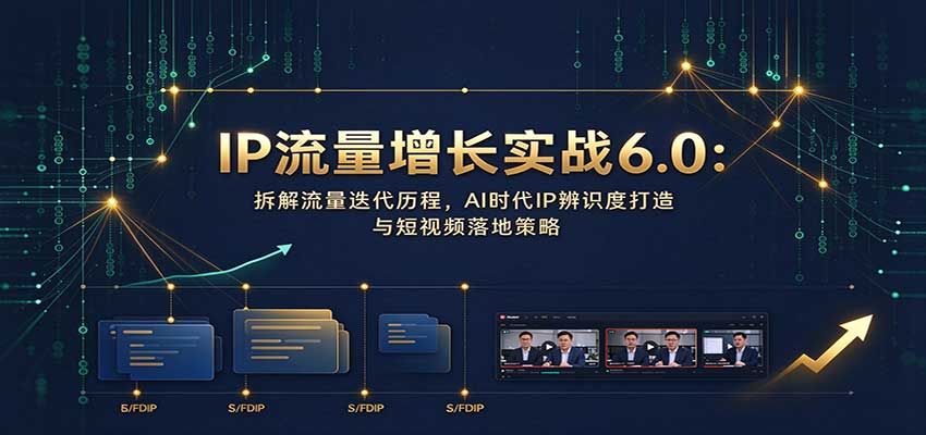IP流量增长实战6.0：拆解流量迭代历程，AI时代IP辨识度打造与短视频落地策略-我爱发帖
