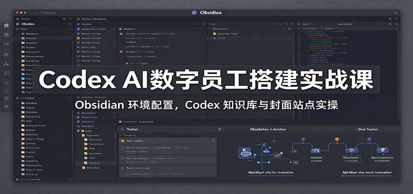 Codex AI数字员工搭建实战课：Obsidian 环境配置，Codex 知识库与封面站点实操-我爱发帖