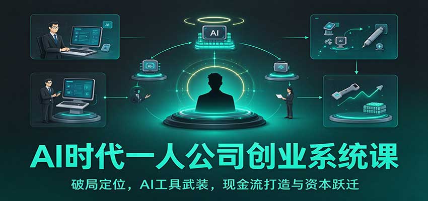 AI时代一人公司创业系统课：破局定位，AI工具武装，现金流打造与资本跃迁-我爱发帖