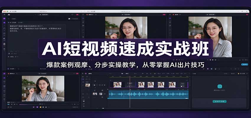 AI短视频速成实战班:爆款案例观摩、分步实操教学,从零掌握AI出片技巧-我爱发帖