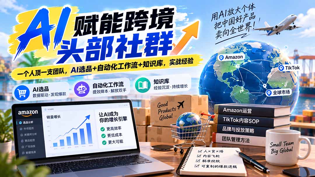 AI赋能跨境头部社群-更新1023：一个人顶一支团队，AI选品+自动化工作流+知识库，实战经验-我爱发帖