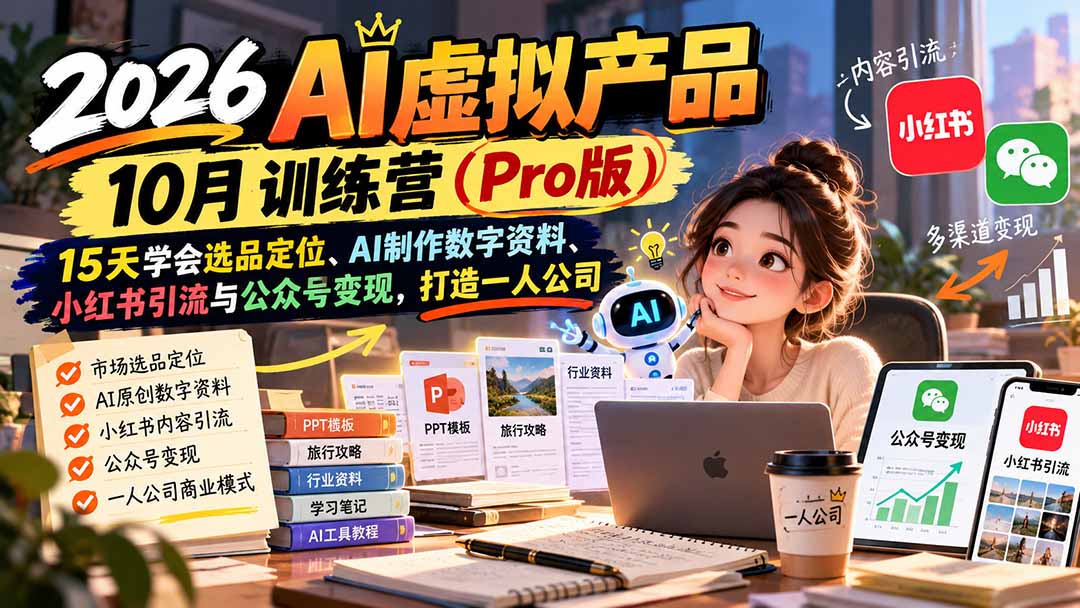 AI虚拟产品10月训练营(Pro版-小红泡