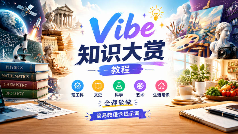 Vibe知识大赏教程,理工科、文史、科学、艺术、生活常识全都能做,简易教程含提示词(更新1025)-我爱发帖