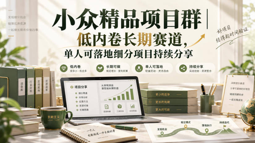 小众精品项目群|低内卷长期赛道,单人可落地细分项目持续分享-我爱发帖
