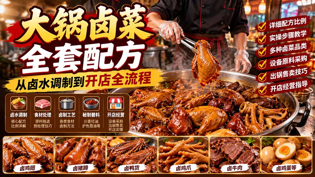 大锅卤菜全套配方，从卤水调制到开店全流程，感觉学会了去摆摊也不错-我爱发帖