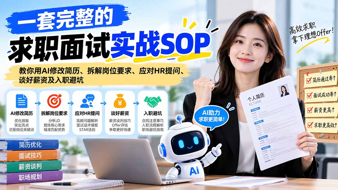 一套完整的求职面试实战SOP：教你用AI修改简历、拆解岗位要求、应对HR提问、谈好薪资及入职避坑-我爱发帖