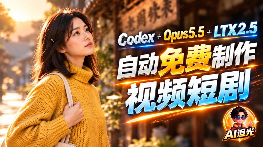 【无水印】Codex出图+免费LTX-2.5生成视频，Claude Opus 5.5全自动剪出1分钟情感短剧《停了的表》汇通分享-分享轻创项目-网络创业-项目实操-兼职-网赚-副业-抖音-快手-小红书-闲鱼-视频号-直播-短视频-中视频-带货-短剧-游戏搬砖-引流等教程课程分享汇通分享